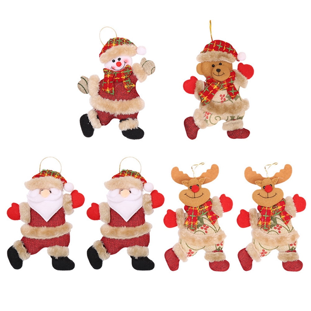 6pcs Christmas Santa Snowman Elk Paper Ball Chain Garland For Home Kindergarten Shopping Mall Bar Classroom 