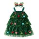 thumbnail image 3 of Christmas Kids Girls Sequin Stars Xmas Tree Dress Sleeveless Layered Tulle Tutu Dress Plush Ball Xmas New Year Party Clothes, 3 of 5