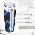 thumbnail image 6 of Kll Blue Lightning Stainless Stainless Steel Vacuum Insulated Coffee Cup 20 Oz Lids And Straws,1 Metal Straws,1 Cleaning Brush, 6 of 9
