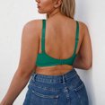 thumbnail image 4 of Bras for Women No Underwire No Padding Women's Push up Lace Bra, Underwire V-Neck Full Cover Bras Plus Size Support Unpadded Everyday Balconette Green 38/85E, 4 of 7