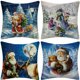 thumbnail image 1 of Juego de 4 fundas de almohada de Navidad de 18" x 18", fundas de almohada decorativas, fundas de cojines de granja de Navidad JAMW Sencillez, 1 of 5
