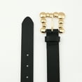 thumbnail image 3 of AI DEEBLUE Women's Belt - Black Genuine Leather Belt with Gold Beaded Statement Buckle, 3 of 7