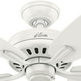 thumbnail image 3 of Hunter 52 inch Indoor Ceiling Fan No Light with Pull Chain - White Ceiling Fan without Light, Standard Mount, 5 Blades, For Bedroom, Living Room, or Kitchen, Quiet - Newsome 53319, Fresh White, 3 of 14