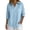 Light Blue, variant on Women's Elegant Casual V Neck Ruffled Long Sleeve Top Seven Quarter Sleeve Flowy Lightweight Blouse