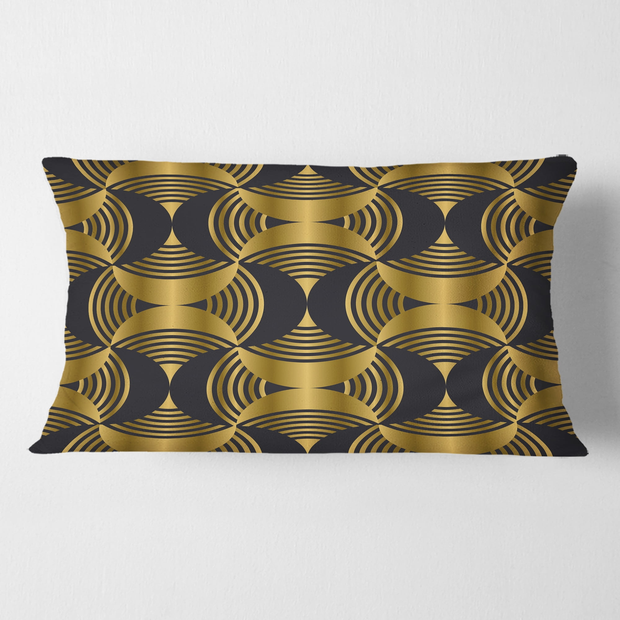 Designart Art Deco style modern pattern' Mid-Century Modern Throw Pillow - 12x20