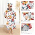 thumbnail image 4 of Dailycode Wearable Blanket Hoodie Oversized Sherpa Flannel Blankets with Pocket for 3-14 Year Old Colorful Flower with Leaves, 4 of 7