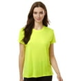 thumbnail image 2 of High Visibility Short Sleeve Workwear Tee, 100% Polyester Hi Vis Reflective Performance T-Shirts for Women (Neon Safety Yellow 2 Pack, S), 2 of 7