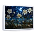 thumbnail image 2 of Designart "Dreamy Moonlit Flower Fields I" Wildflowers Floater Framed Wall Art Prints, 2 of 5