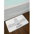 thumbnail image 2 of Idaho Bath Mat, Idahoan State Capitol Monochrome Architectural Building Sketch Illustration, Plush Bathroom Decor Mat with Non Slip Backing, 29.5" X 17.5", Charcoal Grey White, by Ambesonne, 2 of 2