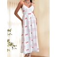 thumbnail image 3 of LMLYSoH Women Slip Dress, Spaghetti Straps V-neck Backless Bow Floral Swing Dress Summer Long Dress for Cocktail Party, 3 of 9
