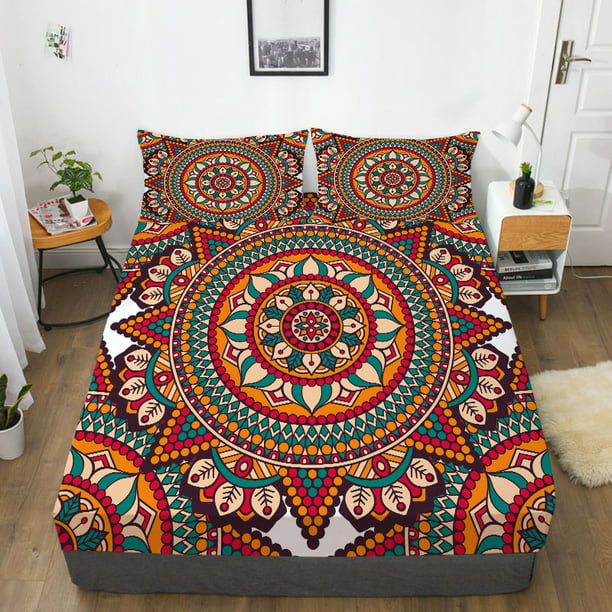 Bed Sheet New Fashion Fitted Sheet 3D Bohemia Printed Men Bedding ...