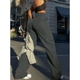 thumbnail image 2 of Women's Solid Color Straight Loose Casual Pocket Cargo Pants, 2 of 4