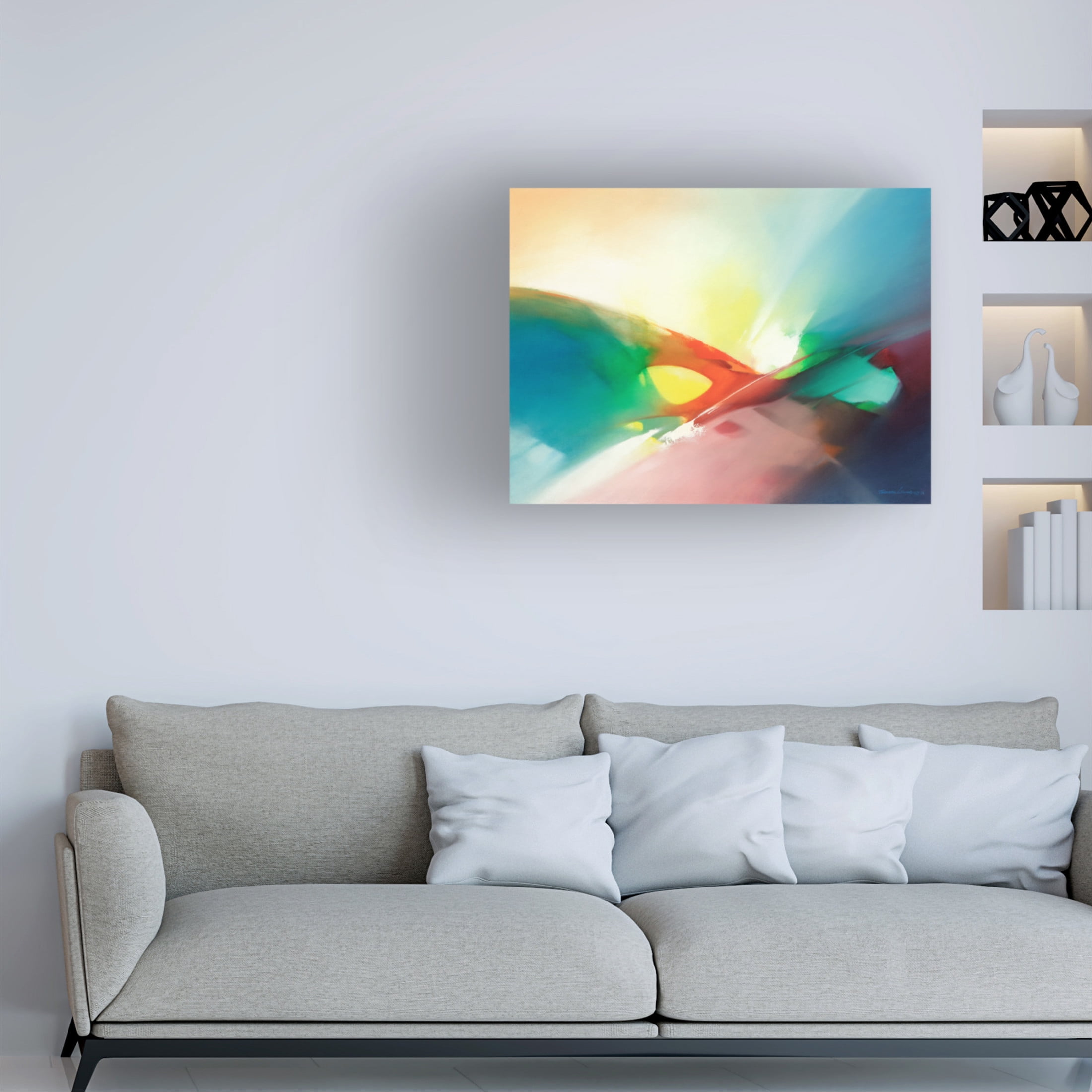 Canvas Wall Art - Thomas Leung 'Feelings' Wall Art for Living Room, Bedroom, or Office Décor by Trademark Fine Art - 47 x 47 Inches