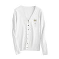 thumbnail image 4 of Admvng Cardigan Sweaters for Women Solid Casual Knitted Button Up Long Sleeved V-neck Sweater Outer, Size S-3XL, 4 of 4
