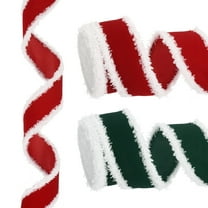 12 Yards x 1.5" Christmas Ribbon Velvet Ribbons Gift Wrapping Ribbon for Craft Birthday Wedding Festival Holiday Decoration, Red/Green