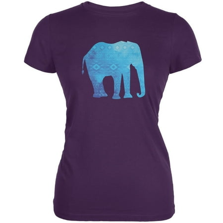- African Spirit Animal Elephant Purple Juniors Soft T-Shirt