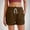 Brown, variant on OKBOP Womens Shorts Casual Brown Elastic Waist Activewear Active Fit Wide-Leg Shorts