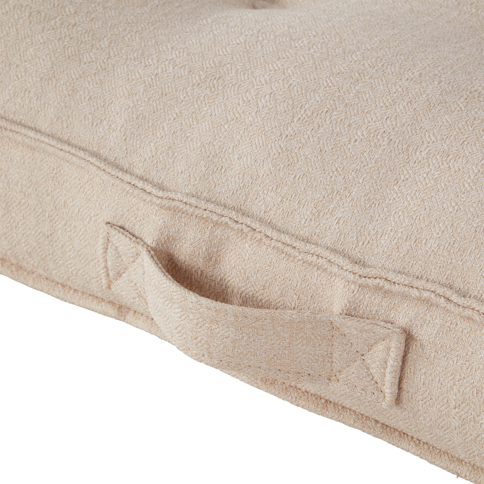 Happy Hounds Milo Square Tufted Pillow Dog Bed- Cream- Medium (32 x 32 in.)