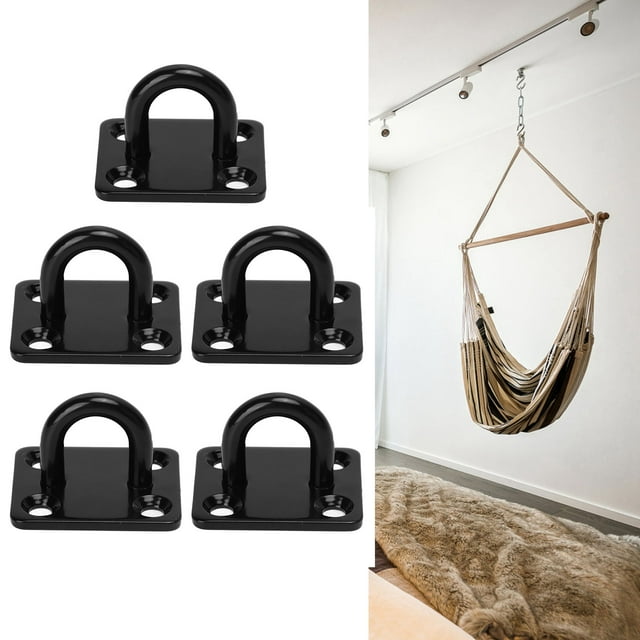 5Pcs Stainless Steel Ceiling Hook, Thickened Reinforced Eye Plate Load Bearing Door Fixing Buckle