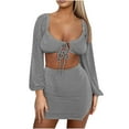 thumbnail image 1 of Moda mujer verano chaleco Camis falda traje conjunto manga corta vendaje Sexy conjuntos Wmkox8yi  bvn3305, 1 of 8