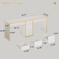 thumbnail image 6 of DreamCurship Two Person White Desk with Drawers, 78 inch Computer Desk with Storage Shelves, Double Desk with Storage for 2 People, Home Office Work Desk, White, 6 of 7