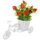 thumbnail image 3 of Decoración de flores artificiales para bicicleta, adorno de fresa simulada, flor artificial con cesta para bicicleta, 3 of 6