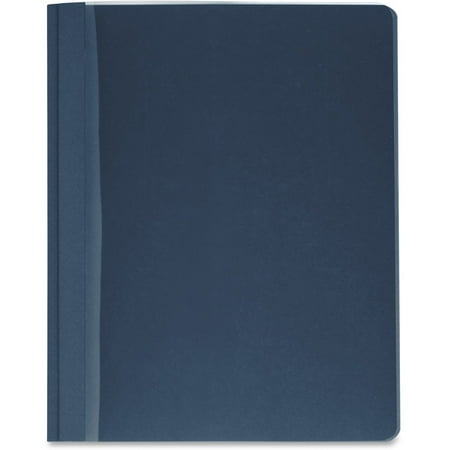 Business Source Letter Report Cover - 8 1/2" x 11" - 100 Sheet Capacity - 3 x Prong Fastener(s) - Clear, Dark Blue - 25 / Box | Bundle of 2 Boxes