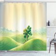 thumbnail image 1 of Ambesonne Landscape Shower Curtain, Sunrise on Rural Valley, 69"Wx75"L, Cream Fern Green, 1 of 3