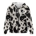 thumbnail image 4 of Renewold Black Cow Zebra Print Women's Oversized Casual Hoodies Fleece Jackets Hoodies Drop Shoulder Pullover Full Zip Long Sleeve Fleece Sweatshirts Y2K Jackets Sweater for Ladies Girls, XL, 4 of 7