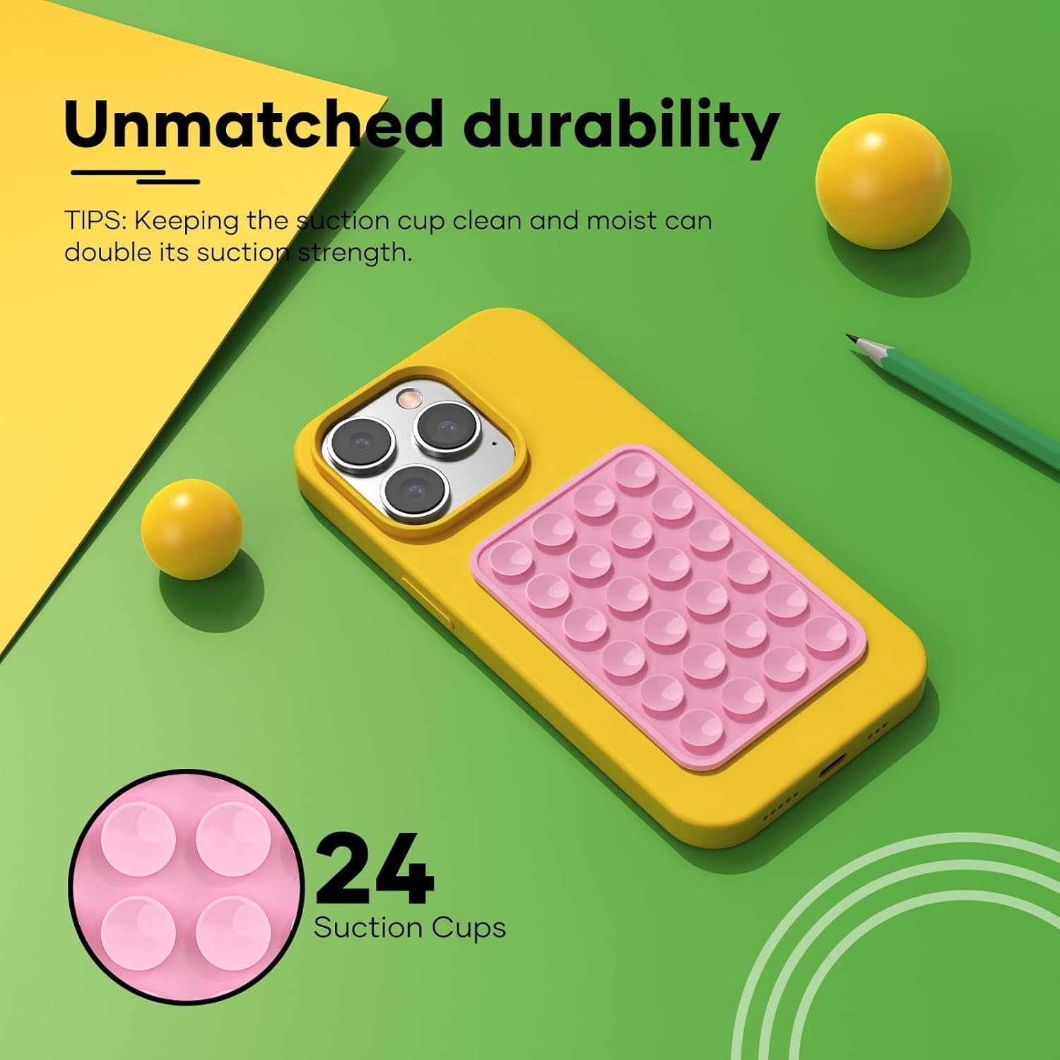 MKEUDQ-Silicone Phone Sticky Grip, Suction Phone Case Mount for iPhone and Android, Hands-Free Sticky Cell Phone Grip, Mobile Fidget Mirror Holder for Selfies and Videos