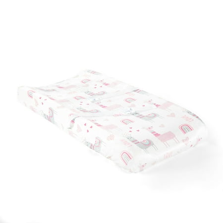 UPC: 0194938028950 | Lush Decor Llama Love Soft & P Changing Pad Cover Pink Single 16X32X5