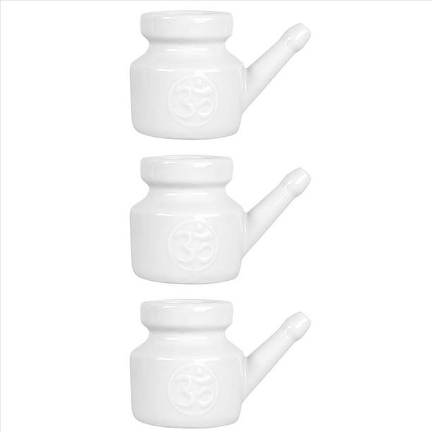 3X Olla Neti de CeráMica de 350 Ml para Limpieza de Nariz, Duradera, una Prueba de Fugas, para Enjuague Nasal, Lavado de Nariz, Hombres y Mujeres, Color
