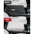 thumbnail image 7 of KBH Car Middle Console Cover for Tesla Model Y 2020-2025/Model 3 2017-2023, PU Leather Arm Rest Lid Cushion Pad for Tesla Accessories, White, 7 of 7
