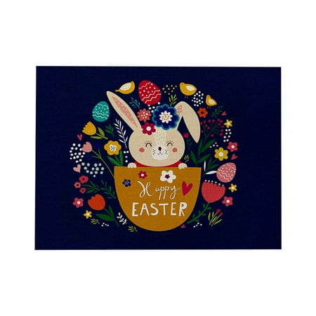 

ERTUTUYI 1PC Easter Kitchen Waterproof Insulation Cotton And Linen Western Placemat