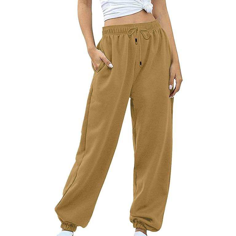 Women's Bottom Sweatpants Joggers Pants Workout High Waisted Yoga Lounge  Pants With Pockets
