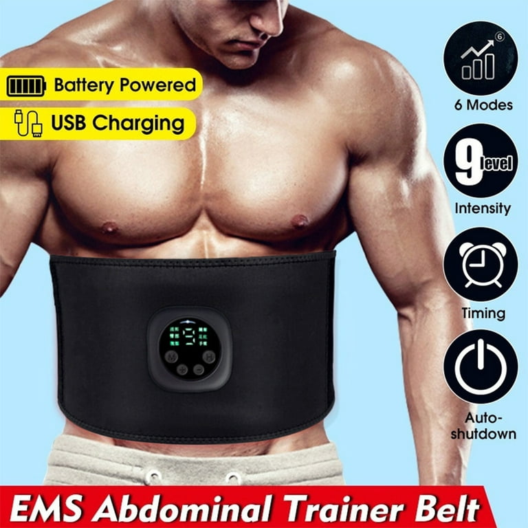 JGOO EMS electric muscle stimulator, smart electric abdominal muscle  stimulator for fitness, weight loss and fat burning 