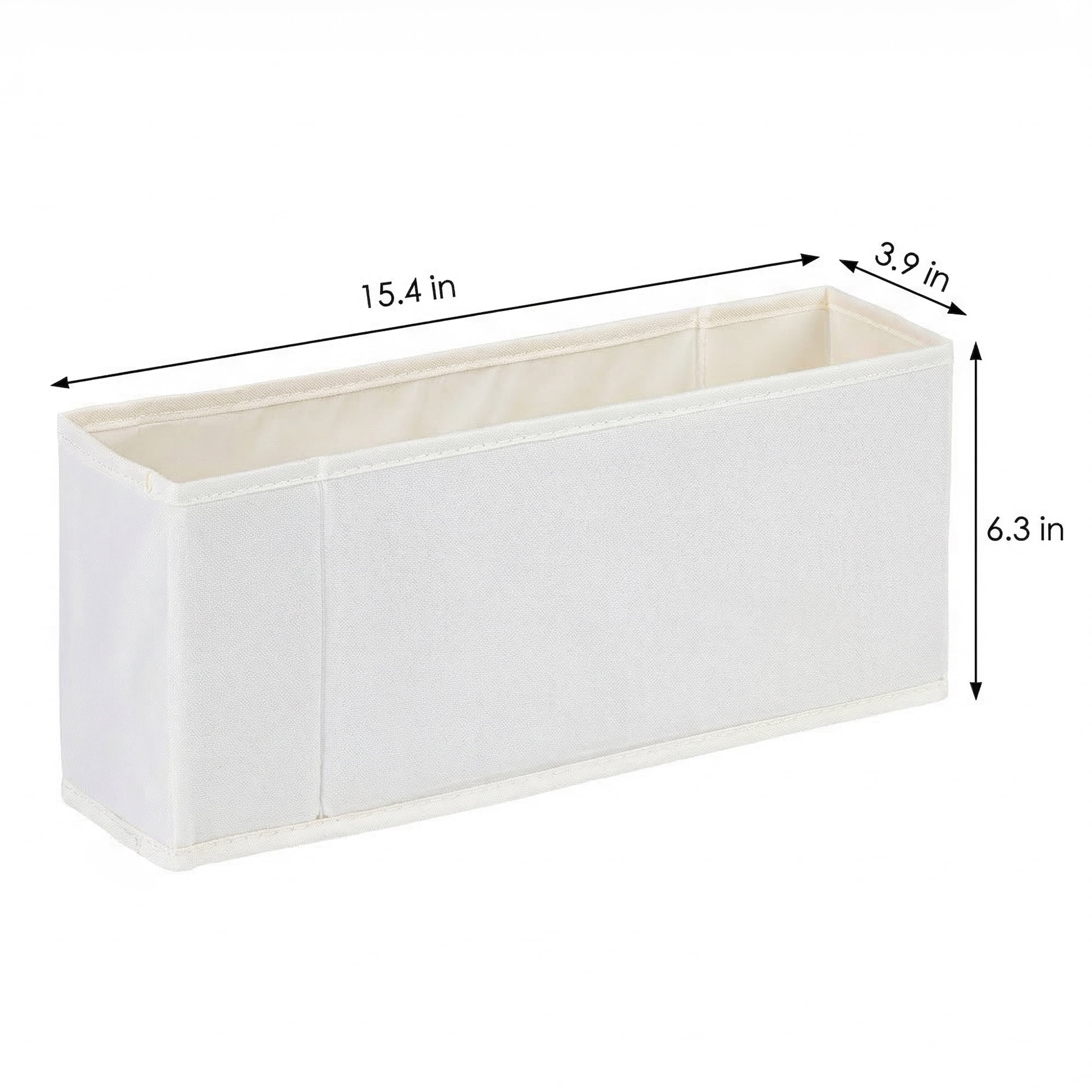 Unique Bargains 3pcs Storage Cube Fabric Storage Bin White 15.4*3.9*6.3in