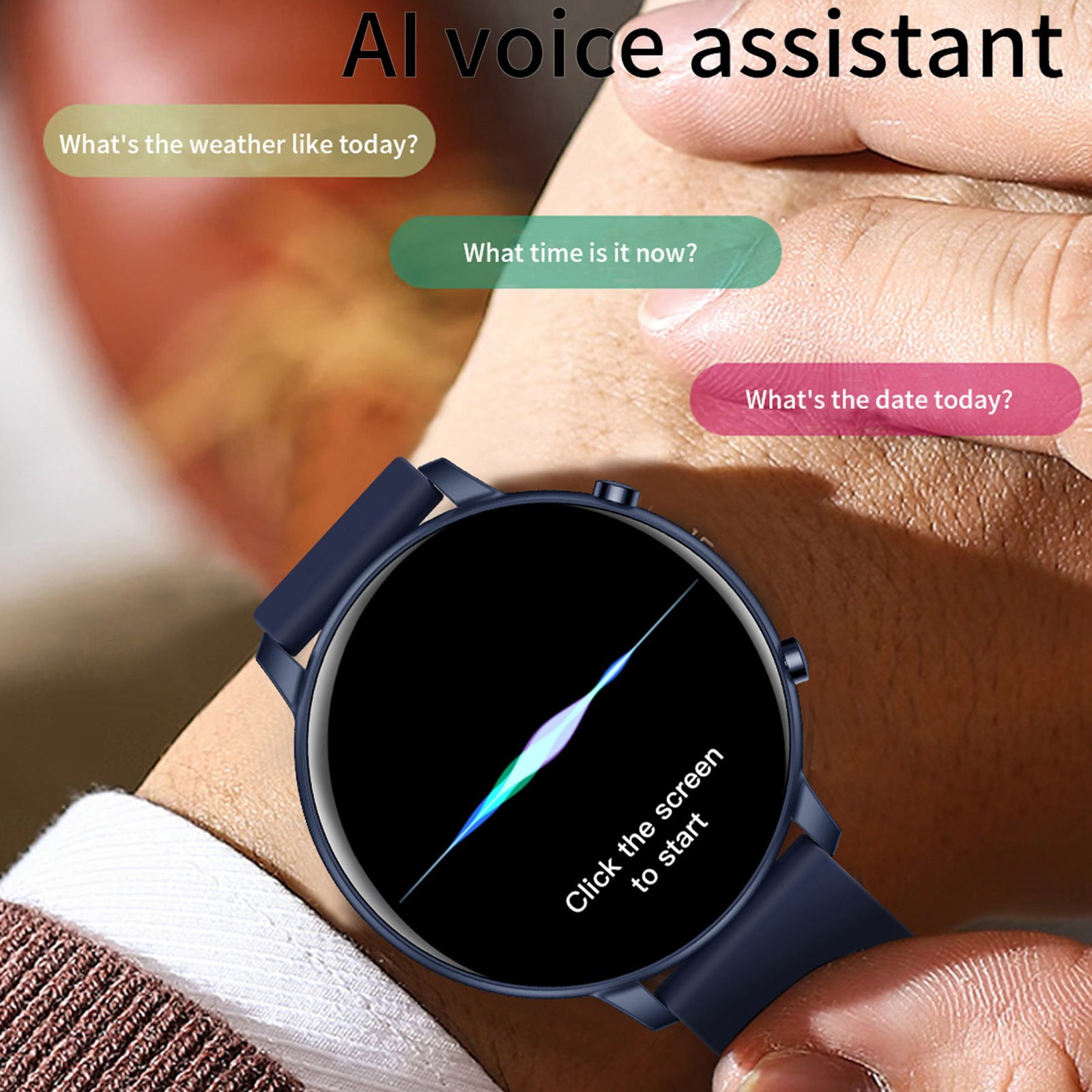 Blukids Smart Watch for Men Women,1.73" HD Screen,Answer/Make Call,IP68 Waterproof,AI Voice Assistant,Heart Rate Sleep Monitor,Outdoor Fitness Tracker,Smart Watch for Android iOS,Father’s Day Gift
