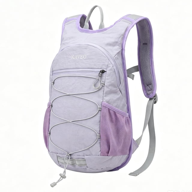 Mochila de senderismo ligera de nailon para exteriores, impermeable, ultraligera. Violeta
