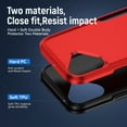 thumbnail image 6 of Dteck 3 in 1 for iPhone 16 Plus Case with Tempered Glass Screen Protector & Camera Lens Cover, Military Grade Protection Full Body Shockproof Rugged Protective Cover for iPhone 16 Plus,Red Black, 6 of 6