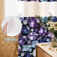 thumbnail image 3 of No Hook Shower Curtain, Jewelry Shower Curtains for Bathroom with See Through Top Window, Blue Purple Gemstone Classic Black Waterproof & Washable Bath Curtain Small Stall 36"x78", 3 of 9