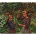 thumbnail image 2 of Peter Hansen 14x12 Gold Ornate Wood Frame and Double Matted Museum Art Print Titled - The Nuts Are Picked, 2 of 4
