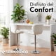 thumbnail image 4 of Set De 4 Bancos De Cocina Mostrador Barra Silla Taburete Comedor Respaldo Alto Altura Regulable y Función Giratoria 360° (4 Piezas Negro Cromado), 4 of 9