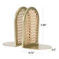 Home Decor Collection Gold and Natural Rattan Decorative Tabletop Bookends
