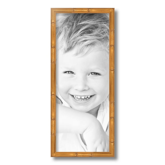 ArtToFrames 8x20 Inch Gold Bamboo Picture Frame, This Multi Wood Poster Frame is Great for Your Art or Photos, Comes with Regular Glass (4875)
