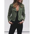 thumbnail image 2 of Coduop Women Faux Leather Jacket Short Slim Coat Long Sleeve Casual PU Outerwear, 2 of 6