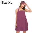 thumbnail image 2 of Vestido de toalla para baño/ducha para mujer con cierre de correas, envolturas corporales ligeras hasta la rodilla, 2 of 5