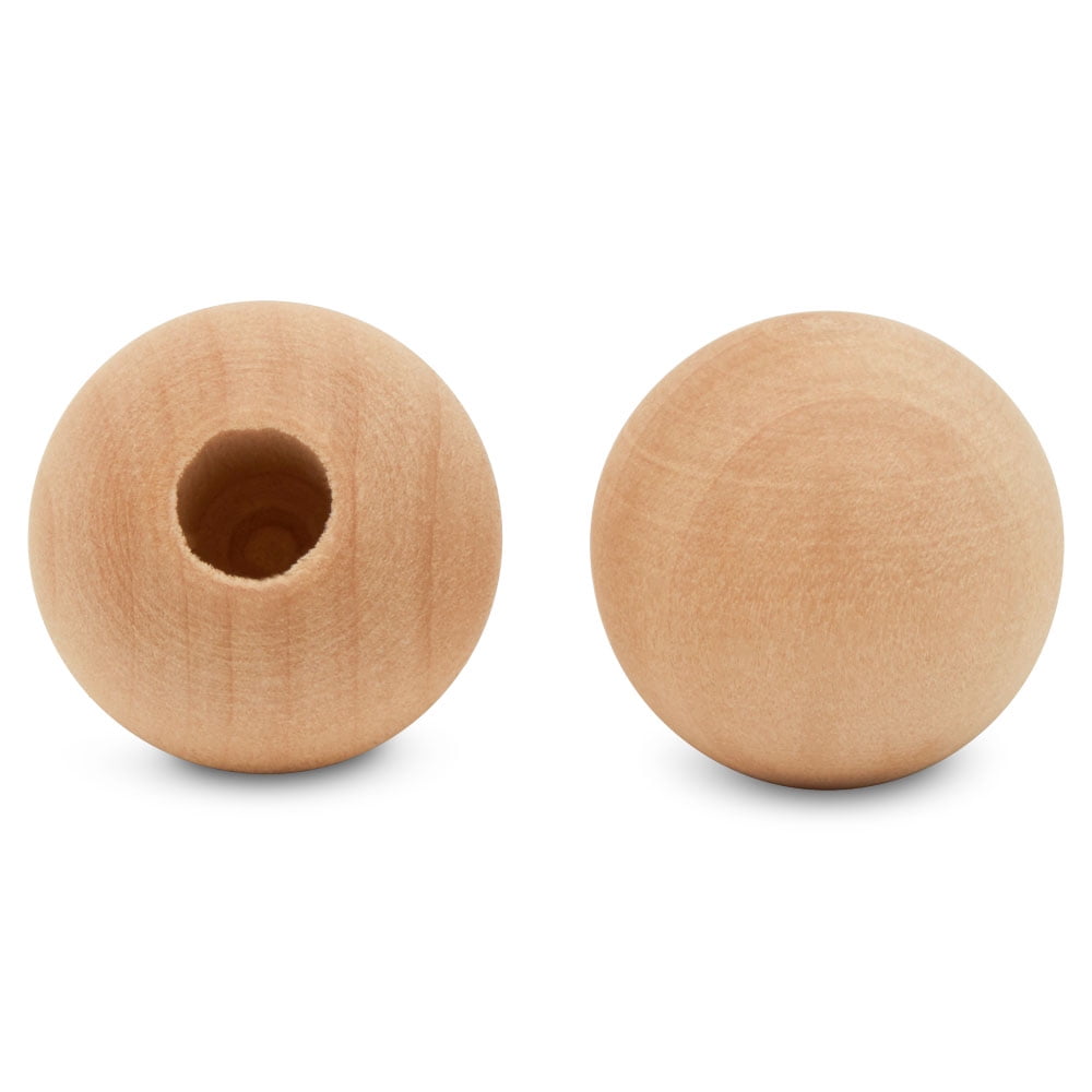 4-3/4" Wood Ball Finial for 2" wood Rod Unfinished Wood pole ends per piece 