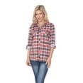 thumbnail image 1 of White Mark Chemise Classique à Carreaux Manches 3/4 pour Femmes, 1 of 5