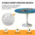 thumbnail image 2 of Elastic Fitted Round Tablecloth, Funny Diving Giraffe Waterproof Stretch Table Cover for 55"-60" Tables, Ocean Coastal Coral Fish Marine Life Washable Outdoor Tablecloths for Patio, Picnic, Camping, 2 of 9